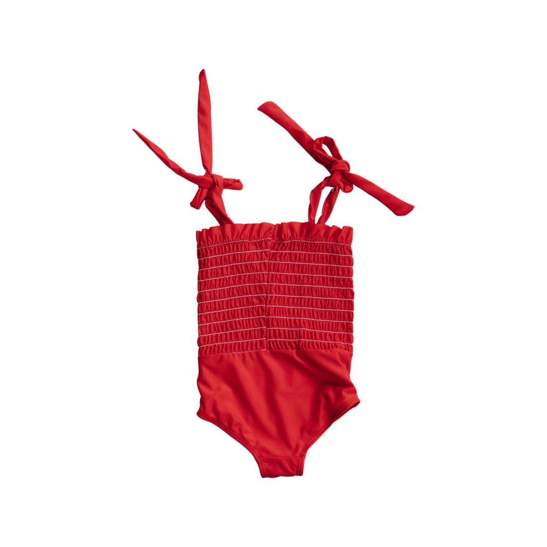 Girls Ruffled Red One Piece